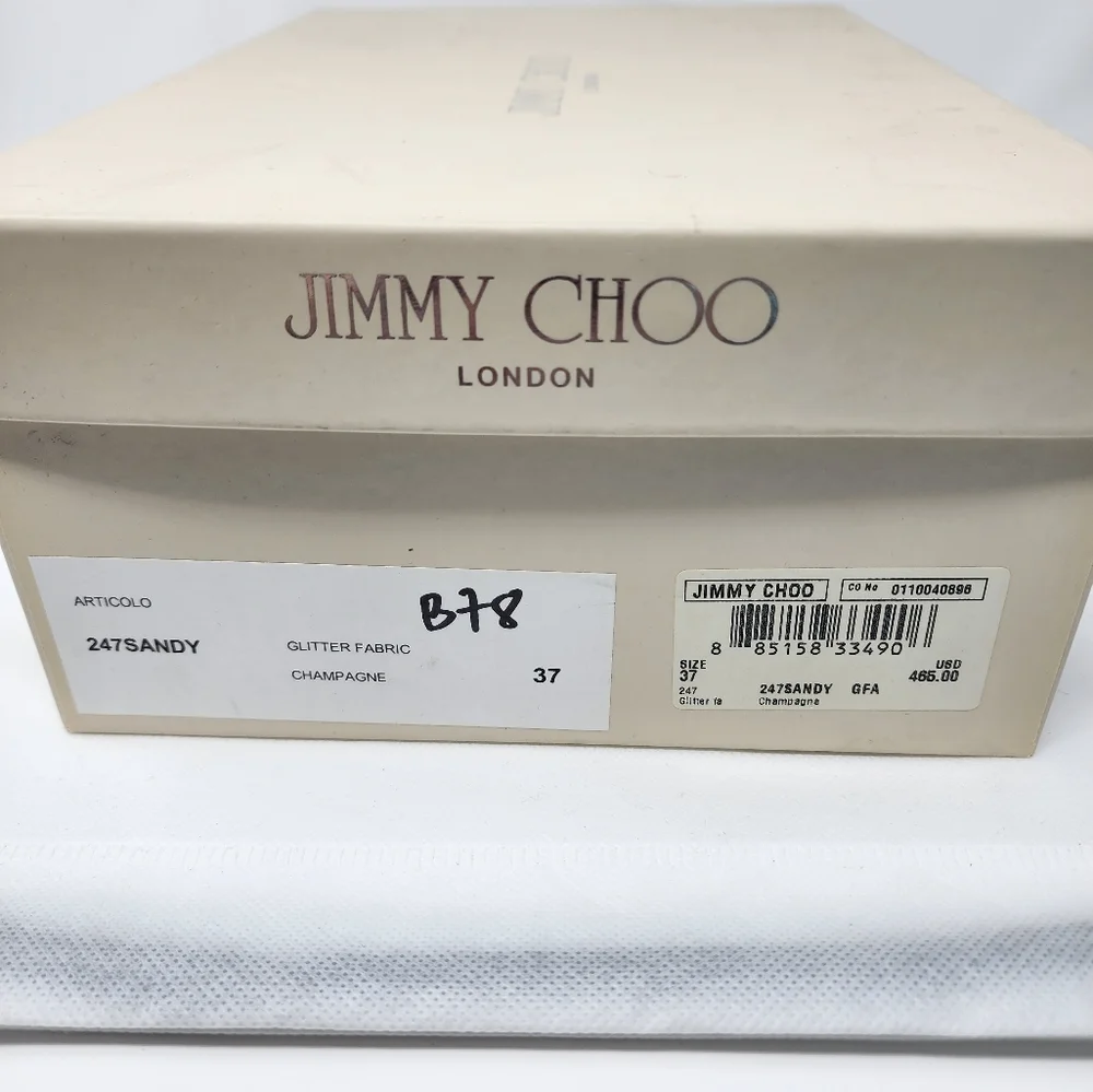 Jimmy Choo Silver Leather Flats 37